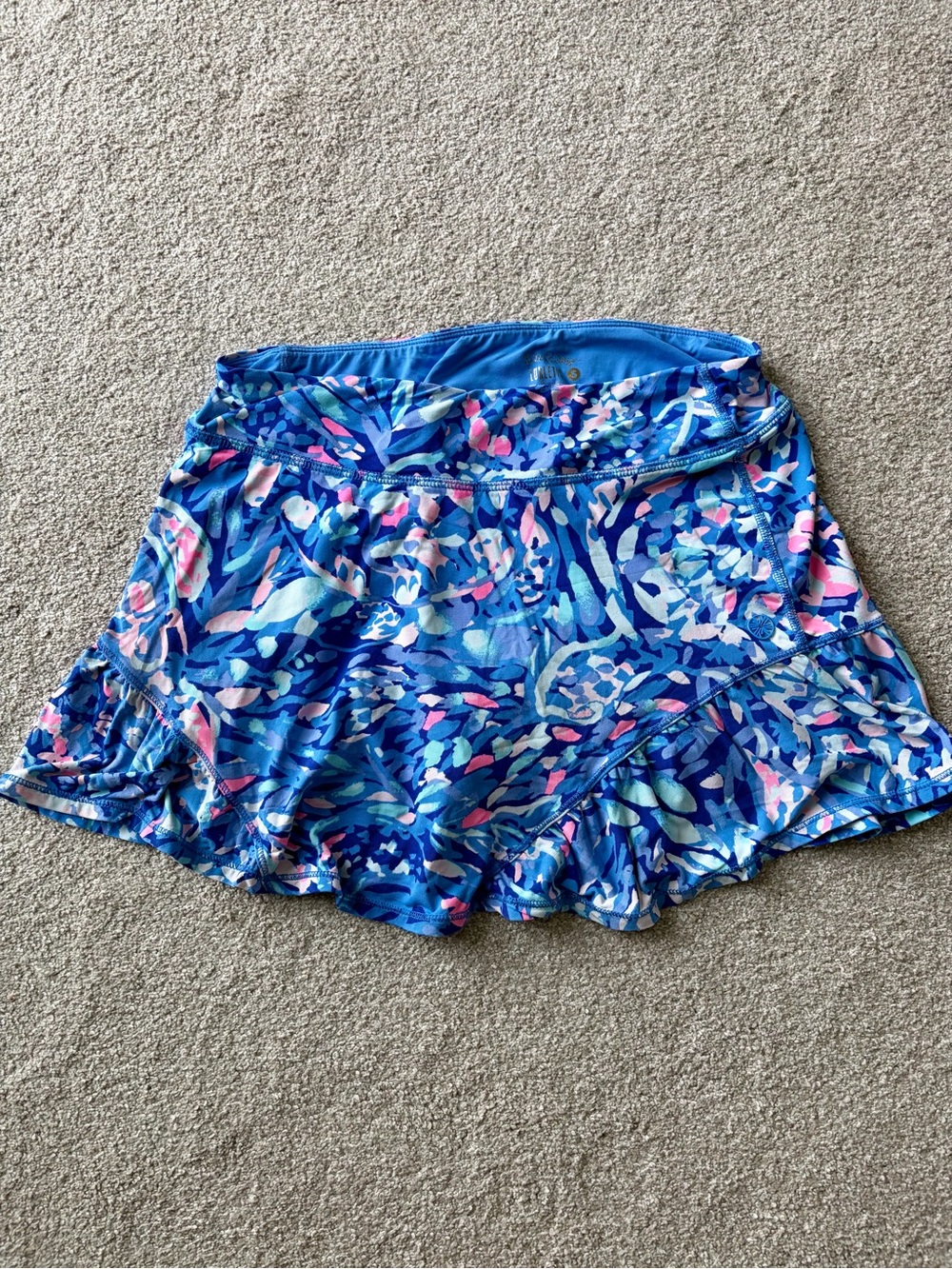 Lilly Pulitzer Bright Blue Athletic Skort with Gold Logo